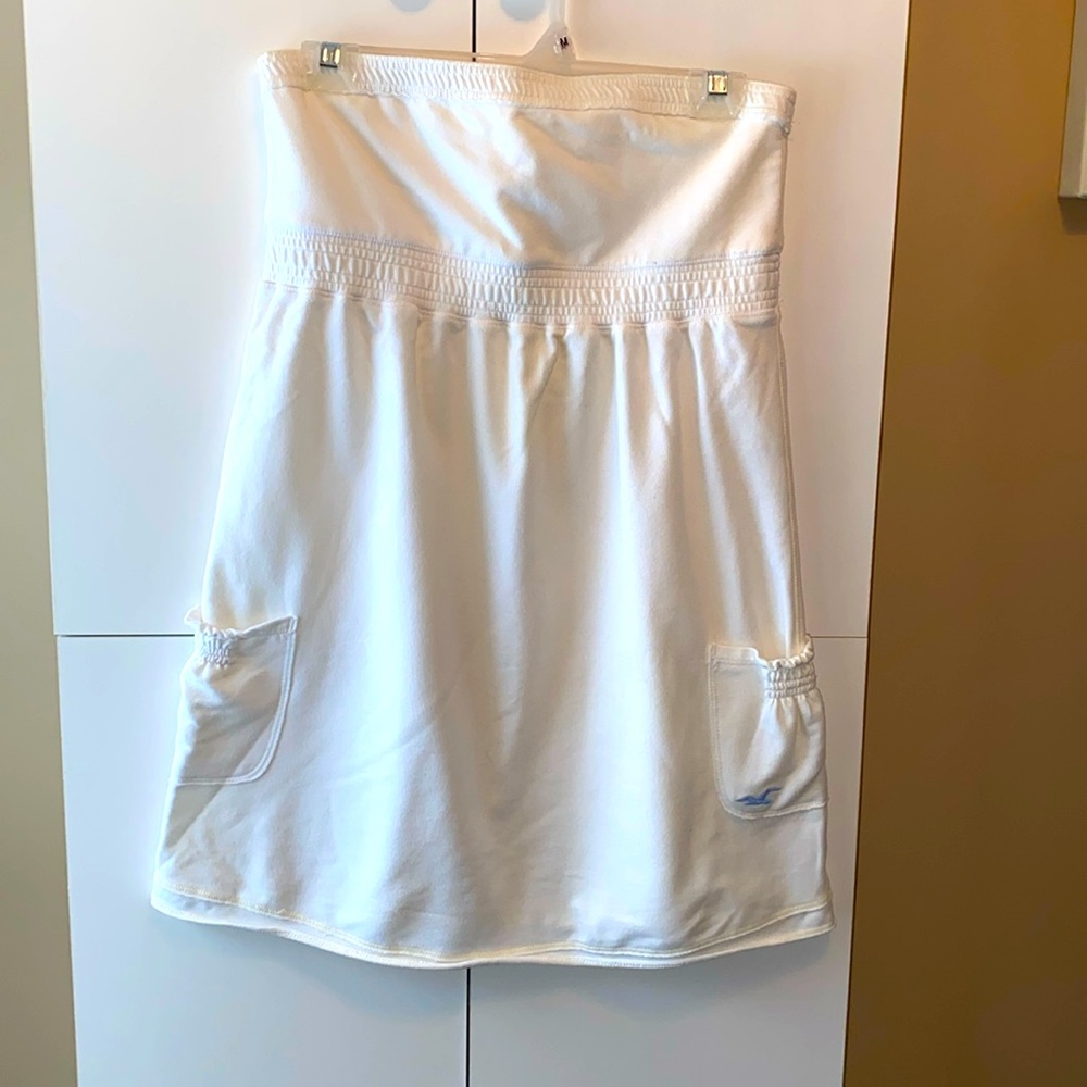 Hollister Womens Juniors size Medium White Tube Top Dress coverup